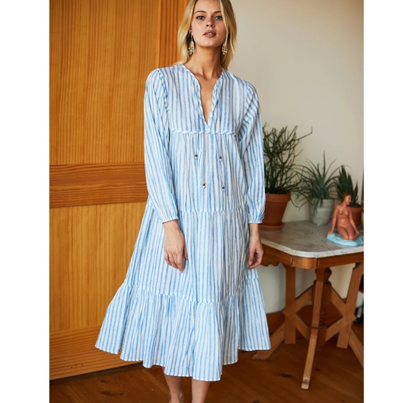 Emerson Fry Dresses & Skirts - Emerson Fry India Collection Hand Blocked M/L Tiered MIDI dress